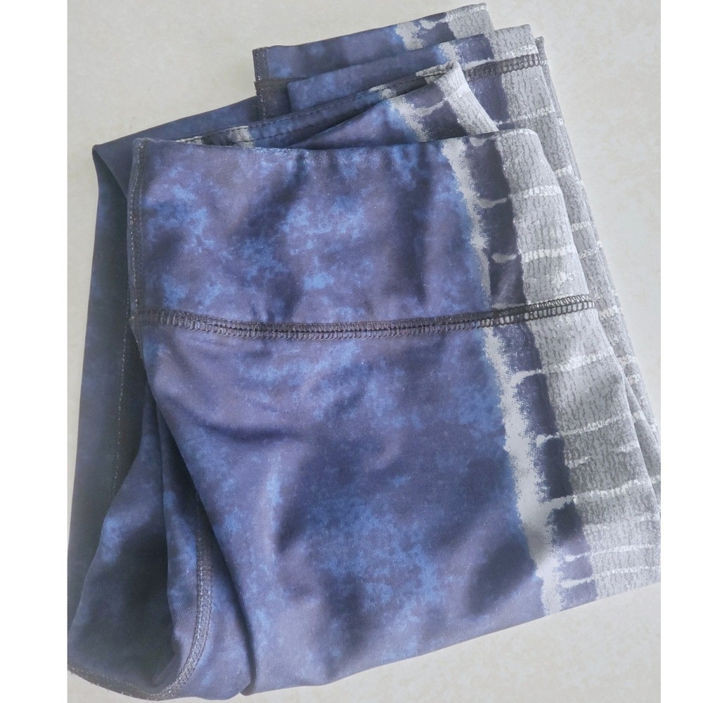 Guy Harvey Fishing Leggings Blue Tie Dye Ocean Print High Waisted Yoga Pants S